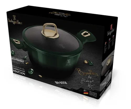 Garnek tytanowy 4.1L 24cm BERLINGER HAUS Metallic Line Emerald BH-6058