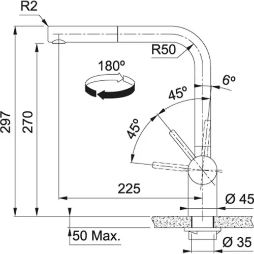 Bateria Franke Atlas Pull-Out Stal szlachetna Stal szlachetna