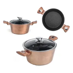 Zestaw garnków BERLINGER HAUS Metallic Line Rose Gold Edition BH-6191 (11 elementów)