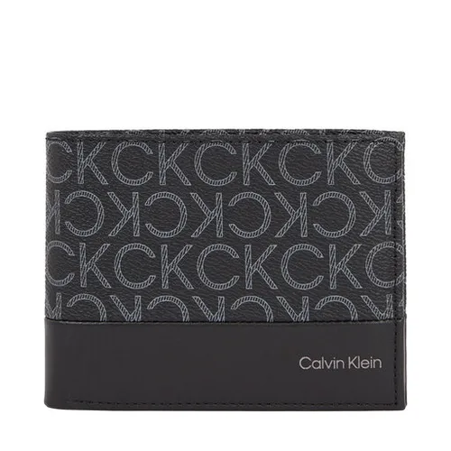 Мужской кошелек Calvin Klein Subtle Mono Trifold 10cc с монетой K50K509238 Black Classic Mono 01h