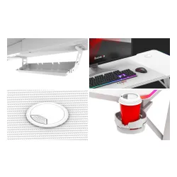 Biurko gamingowe HUZARO Hero 3.3 RGB Biały
