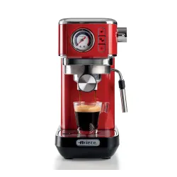 ARIETE Perfetto Slim Manometro Moderna 1381/33 1300 W czerwony - ekspres do kawy ciśnieniowy