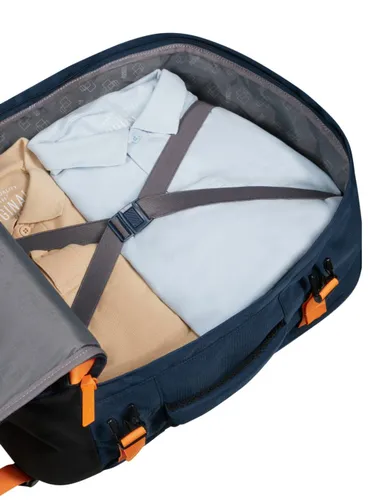 Рюкзак American Tourister Take2Cabin M - темно-синий / лучисто-оранжевый