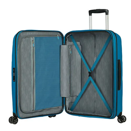 Средний расширяемый чемодан American Tourister Bon Air DLX-seaport blue