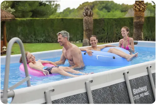 Basen stelażowy Bestway ogrodowy prostokątny 488x244x122 cm zestaw 10w1