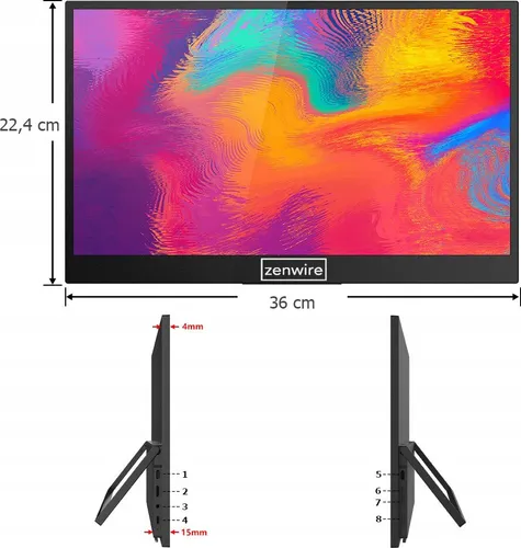 Monitor ZENWIRE M8P 15.6" 1920x1080px IPS