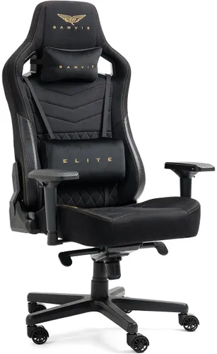 Fotel GAMVIS Elite 2.0 Pro XXL Czarny (złote elementy)