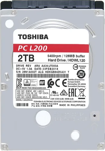 Dysk Toshiba L200 2TB 2.5" SATA III (HDWL120EZSTA)