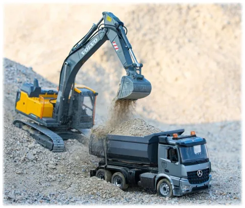 Zdalnie sterowany samochód COIL ciężarówka wywrotka Mercedes na pilota metalowa