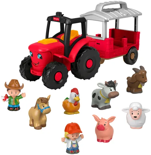 Traktor FISHER PRICE Little People farma Opieka nad zwierzątkami Zestaw prezentowy JLM99