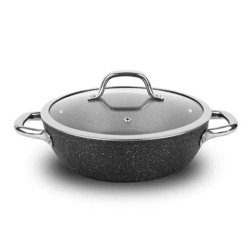 TESCOMA President Stone 24 cm czarna - patelnia / wok nieprzywierający