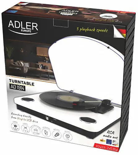Gramofon ADLER AD 1914 Biały