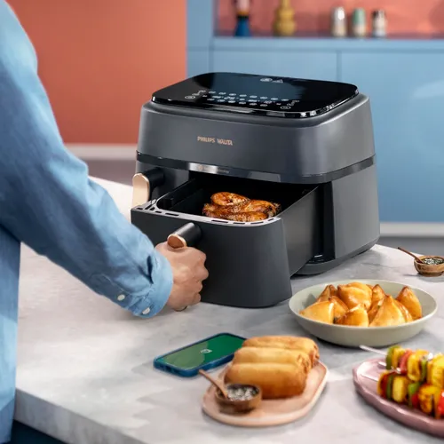 Air Fryer Frytkownica beztłuszczowa PHILIPS Ovi Dual Basket NA352/00 9l z podwójnym koszem ponad 1000 przepisów