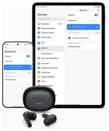 Słuchawki bezprzewodowe Xiaomi Redmi Buds 8 Dokanałowe Bluetooth 5.4 Czarny