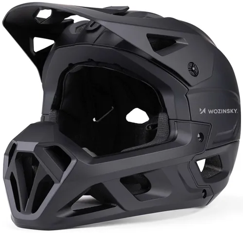 Kask rowerowy WOZINSKY HT-58C Czarny Full Face MTB (rozmiar M)