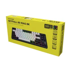 Klawiatura gamingowa Hator Skyfall 80 MAG Ultima bezprzewodowa magnetyczno-mechaniczna podświetlana biało-czarna
