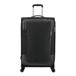 Walizka duża poszerzana American Tourister Pulsonic - asphalt black