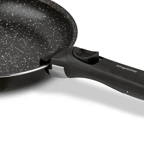 Zestaw 3 patelni z powłoką marmurową i odpinaną rączką Konighoffer Handy 20 cm 24 cm 28 cm