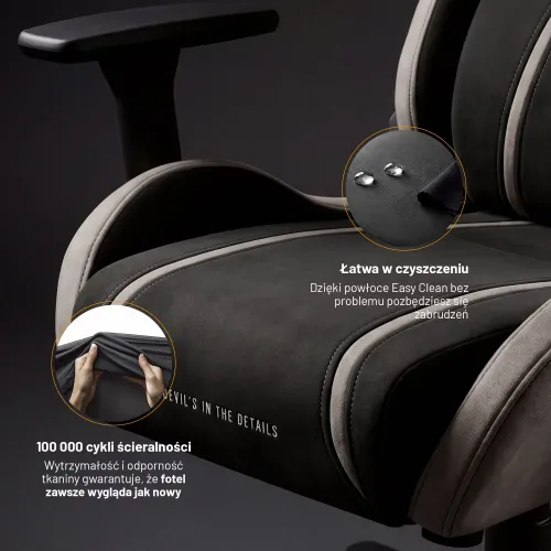 Fotel Diablo Chairs X-One 2.0 Normal Camel Black Gamingowy do 140kg Tkanina Czarno-Beżowy