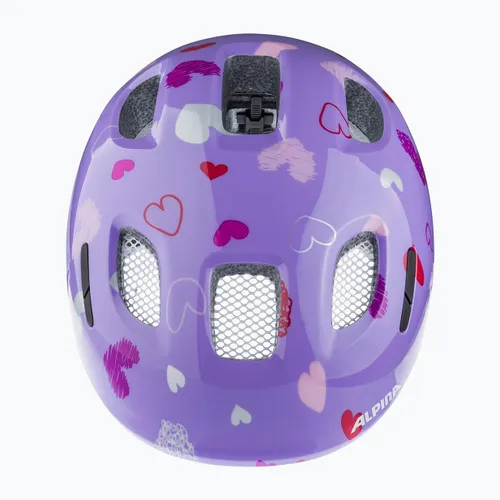 Kask rowerowy dziecięcy Alpina Ximo 2 Jr purple hearts gloss
