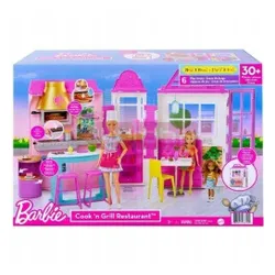 LALKA BARBIE ZESTAW RESTAURACJA GRILL zestaw kuchnia z lalką HGP59