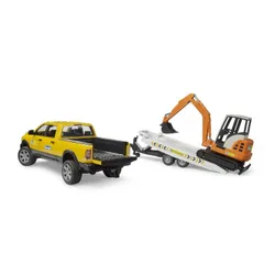 BRUDER Auto Dodge RAM 2500 Service z przyczepką i mini koparką