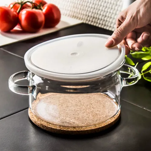 Garnek szklany żaroodporny z pokrywką SIMAX GOURMET 1,5 l