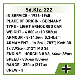 Cobi Klocki Klocki Sd.Kfz 222 502 klocki