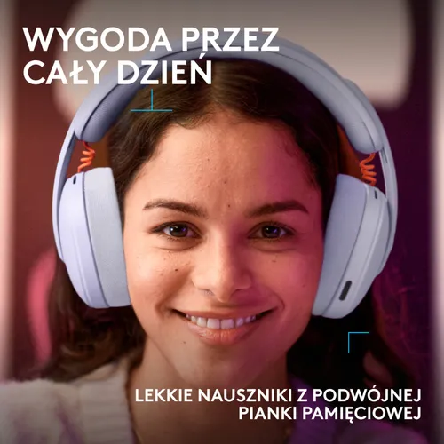 Słuchawki LOGITECH G325 Lightspeed Liliowy Bezprzewodowe, Nauszne