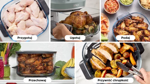 Air Fryer Frytkownica beztłuszczowa NINJA Crispi Pro AS101EURS 2 szklane pojemniki