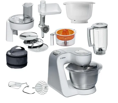 Robot kuchenny planetarny BOSCH MUM58231 1000W z blenderem kielichowym, maszynką do mięsa i rozdrabniaczem + Wyciskarka BOSCH MUZ5ZP1 + Misa BOSCH MUZ5KR1