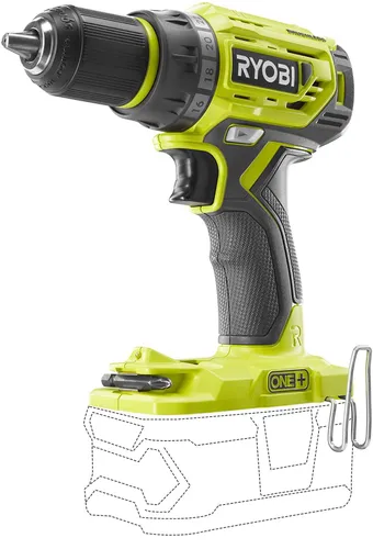 Wiertarko-wkrętarka RYOBI R18DD7-0 + Akumulator RYOBI RC18120-125 2.5Ah 18V + Ładowarka