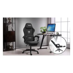 Fotel COBRA Player 5.0 CRF53BK Czarny + podnóżek