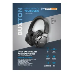 Беспроводные наушники Buxton OHS 9800 Blackpool Over-Ear Bluetooth 5.0 Black