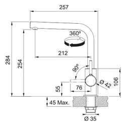 Bateria FRANKE Lina L 115.0693.230 Chrom
