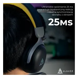Słuchawki bezprzewodowe z mikrofonem Ajazz AHM08 MAX Nauszne Czarny