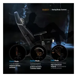 Fotel Diablo Chairs X.Eye Prime, Normal Size, Burned Black Gamingowy do 140kg Czarny