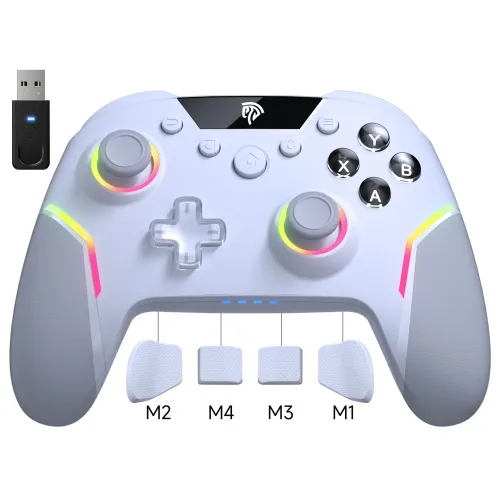 Pad EasySMX X20 do Nintendo Switch, PC Bezprzewodowy Biały