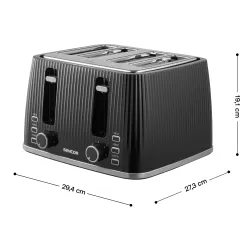 Toster Sencor STS 7541BK Ruszt do bułek Rozmrażanie 1860W