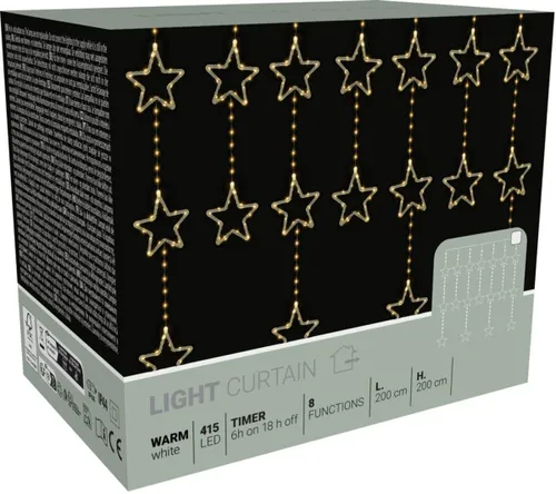 Kurtyna dekoracyjna CHRISTMAS DECORATION 1079240 415 LED Sieciowe 2 m Transparentny