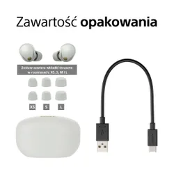 Słuchawki bezprzewodowe Sony WF-1000XM5 ANC Dokanałowe Bluetooth 5.3 Srebrny