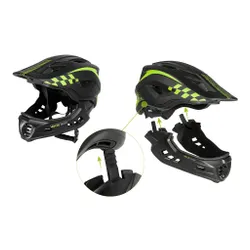 Kask rowerowy VAYOX Enduro VA0421BM Czarny Full Face z odpinaną szczęką (rozmiar M)