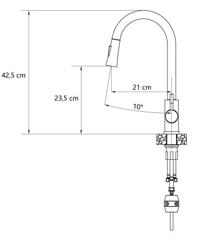 Bateria Quadron 3673500BLM Julia Czarny Stal szlachetna
