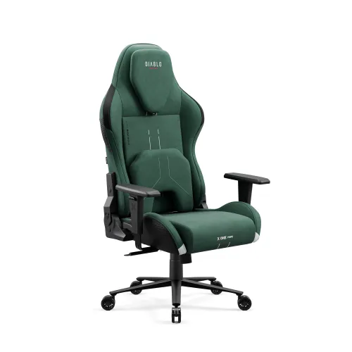 Fotel Diablo Chairs X.One Prime Normal Size Forest Green Gamingowy Do 140kg Tkanina Zielony