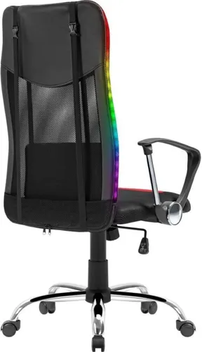 Fotel DEFENDER West RGB Czarno-czerwony