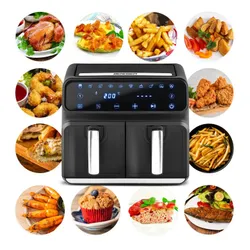 Air Fryer Frytkownica beztłuszczowa BERDSEN BD-653 8l z podwójnym koszem