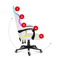 Fotel HUZARO Force 4.4 RGB Biały