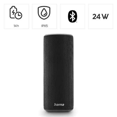 Динамик Bluetooth Hama Pipe 3.0 24W черный