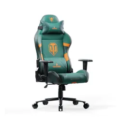 Fotel Diablo Chairs X-One 2.0 World of Tanks Gamingowy do 160kg Skóra ECO Tkanina Zielono-pomarańczowy