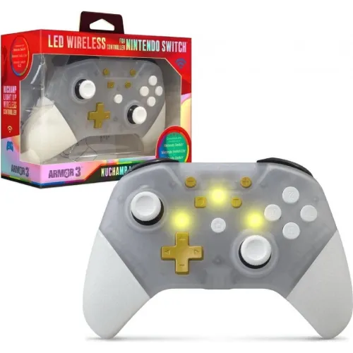 Pad Armor3 NuChamp Wireless Game Controller LED do Nintendo Switch Bezprzewodowy Przeźroczysty